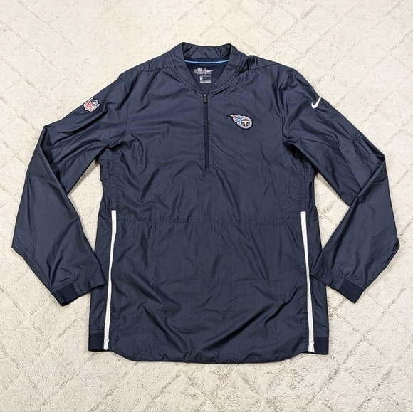 Nike Jacket Men's M Blue Tennessee Titans NFL On-Field ¼ Zip Windbreaker - Picture 1 of 9